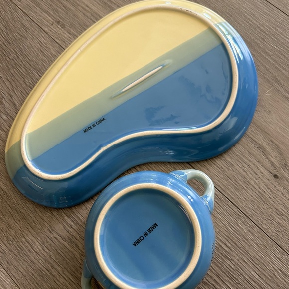 Ceramic Coffee Or Soup Mug With Tray Set - Picture 5 of 5